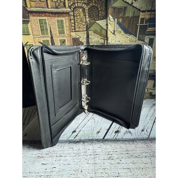 Avon Black Planner Organizer Zippered Closure - Picture 1 of 8